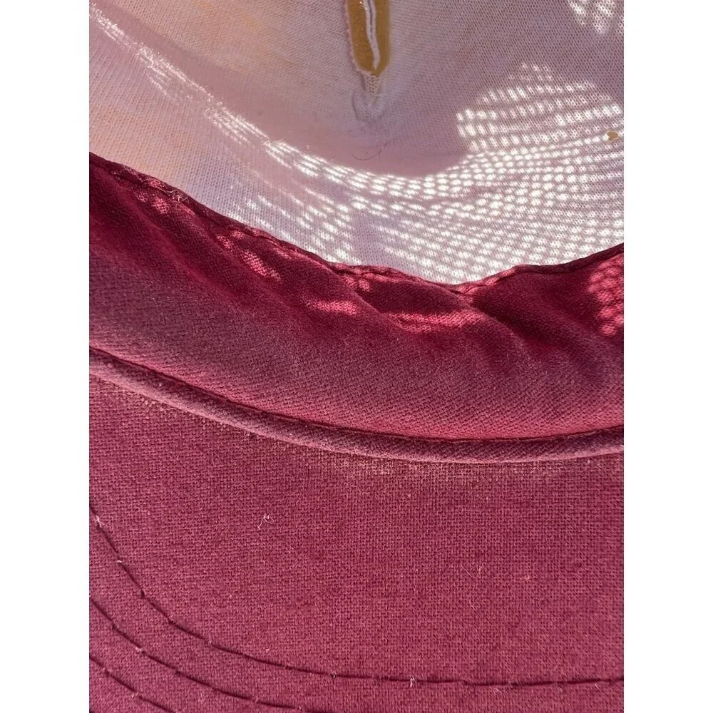 Vintage 70s Las Vegas Nevada embroidered scripted maroon mesh trucker hat